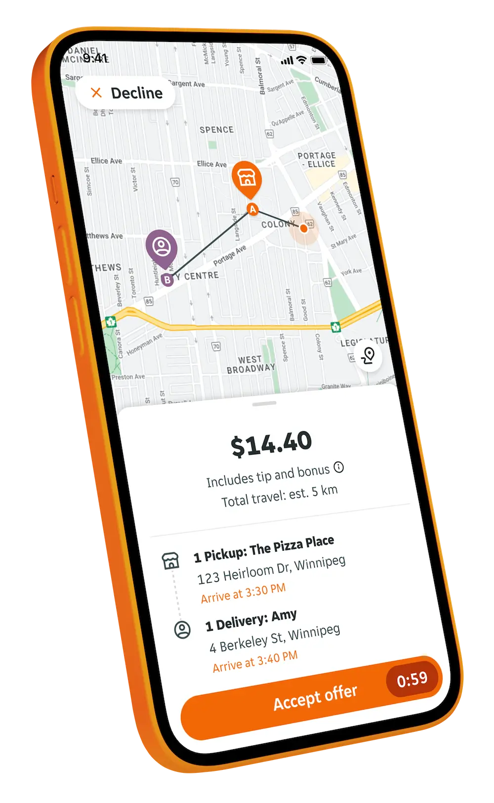 iPhone displaying app